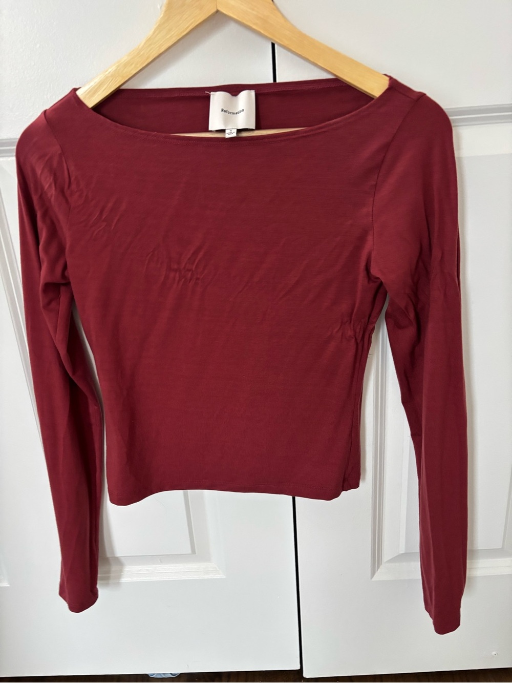 Reformation burgundy Wiley top size small